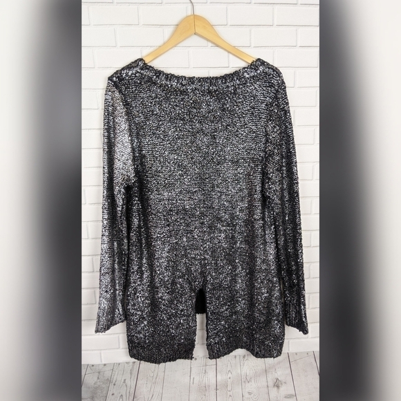 Alberto Makali Black Silver Studded Knit Sweater L - Picture 2 of 7
